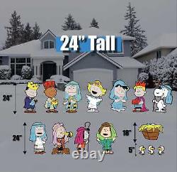 Ensemble de crèche Peanuts Snoopy décorations de Noël Charlie Brown jardin