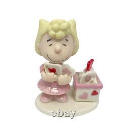 Ensemble de figurines Lenox Peanuts pour la Saint-Valentin de 5 Charlie Brown Snoopy Sally Lucy