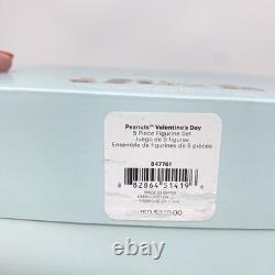 Ensemble de figurines Lenox Peanuts pour la Saint-Valentin de 5 Charlie Brown Snoopy Sally Lucy