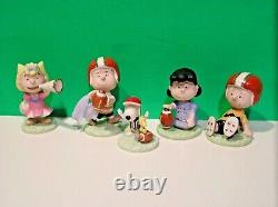 Ensemble de football LENOX PEANUTS Snoopy Linus Lucy Sally Charlie Brown NEUF dans la boîte avec COA