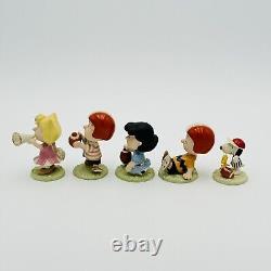 Ensemble de football Lenox Peanuts Snoopy Linus Lucy Sally Charlie Brown NOUVEAU & COA