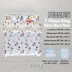 Ensemble de literie Peanuts Charlie Brown et Snoopy Roi 7 pièces Couette Douillette