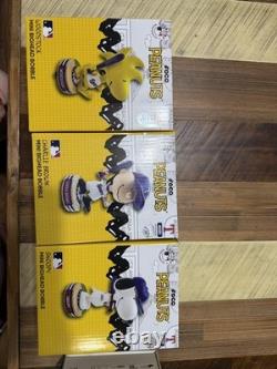 Ensemble de mini bobbleheads Texas Rangers Snoopy, Charlie Brown et Woodstock
