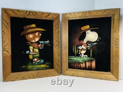 Ensemble de peinture en velours Snoopy Charlie Brown vintage