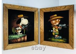 Ensemble de peinture en velours Snoopy Charlie Brown vintage