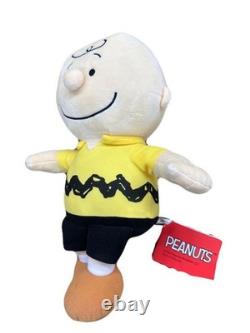Ensemble de peluches SEGA Peanuts Snoopy et ses amis avec étiquettes Charlie Brown Linus