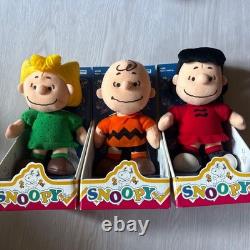Ensemble de peluches Snoopy Peanuts Charlie Brown Lucy Sally Brown Vintage 3 pièces