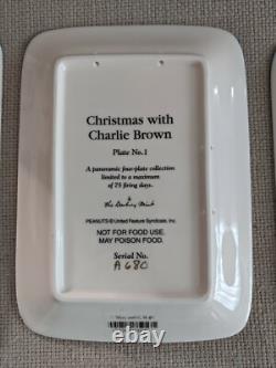 Ensemble de plats panoramiques de Noël Peanuts Snoopy Charlie Brown de Danbury Mint