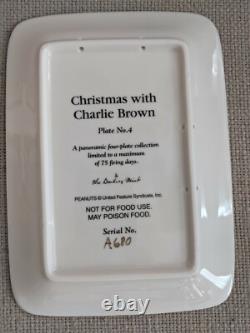 Ensemble de plats panoramiques de Noël Peanuts Snoopy Charlie Brown de Danbury Mint