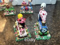 Ensemble de train Valentine Express de 5 Snoopy et Charlie Brown de Danbury Mint Peanuts LIRE