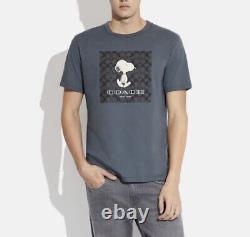 Entraîneur X Peanuts CE544 T-shirt Signature Snoopy pour homme marine NWT Org $178