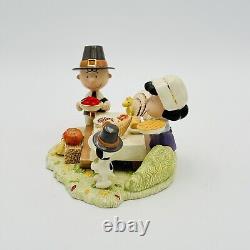 Figurine Lenox Peanuts Giving Thanks Charlie Brown Snoopy Thanksgiving NEUF BOÎTE