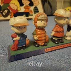 'Figurine Statue de l'équipe de baseball déterminée Vintage Peanuts Snoopy 1971 Comment pouvons-nous'