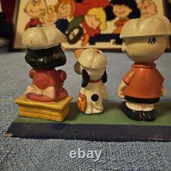 'Figurine Statue de l'équipe de baseball déterminée Vintage Peanuts Snoopy 1971 Comment pouvons-nous'