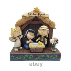 Figurine de Nativité Jim Shore Peanuts 17,5 cm avec éclairage Charlie Brown Snoopy