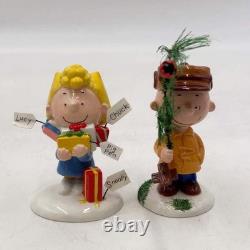 Figurine de Noël Snoopy Département 56 Ensemble de 3 Pièces Charlie Brown Sal d'Article Usagé
