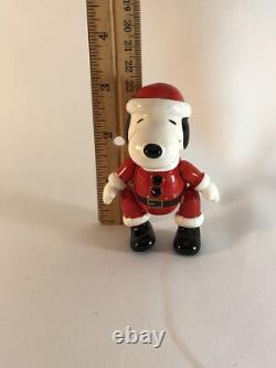 Figurine de Snoopy en céramique articulée de Noël de Charlie Brown avec des cacahuètes - Japon - Vintage