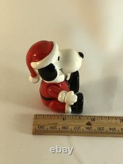 Figurine de Snoopy en céramique articulée de Noël de Charlie Brown avec des cacahuètes - Japon - Vintage
