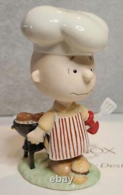 Figurine en poterie Lenox Snoopy Vintage Charlie Brown Bbq