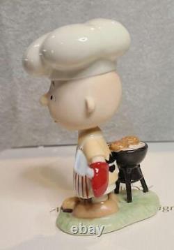 Figurine en poterie Lenox Snoopy Vintage Charlie Brown Bbq