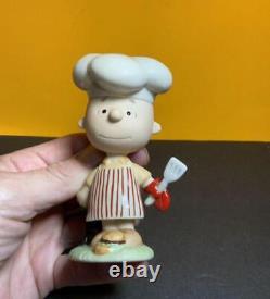 Figurine en poterie vintage Lenox Snoopy Charlie Brown BBQ