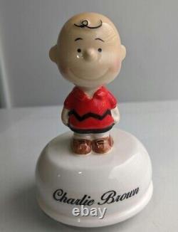 Figurine musicale en céramique rare Snoopy Vintage Charlie Brown