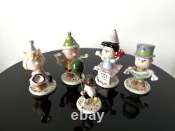 Figurines Lenox Peanuts Bonne Année 5 PC Charlie Brown Snoopy Lucy MINT