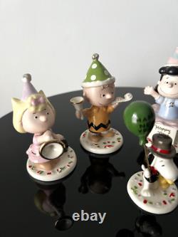 Figurines Lenox Peanuts Bonne Année 5 PC Charlie Brown Snoopy Lucy MINT