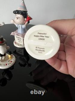 Figurines Lenox Peanuts Bonne Année 5 PC Charlie Brown Snoopy Lucy MINT