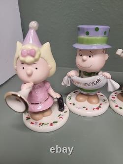 Figurines de fête Lenox Peanuts Bonne Année 5 PC Charlie Brown Snoopy Lucy
