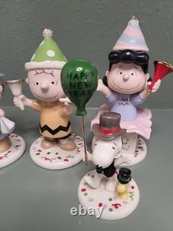 Figurines de fête Lenox Peanuts Bonne Année 5 PC Charlie Brown Snoopy Lucy