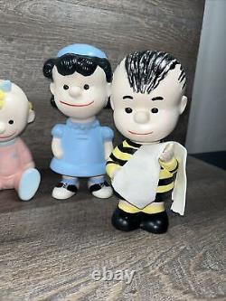 Figurines en céramique Peanuts Charlie Brown Linus Lucy Bébé Sally Snoopy années 60-70