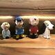 Figurines En Céramique Peintes à La Main Peanuts Vintage 4 Pièces Charlie Brown Lucy Snoopy Art