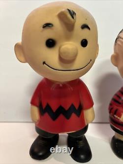 Figurines en vinyle vintage des années 1950 Peanuts Charlie Brown et Linus