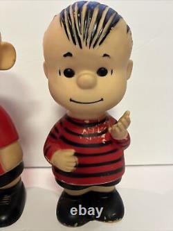 Figurines en vinyle vintage des années 1950 Peanuts Charlie Brown et Linus