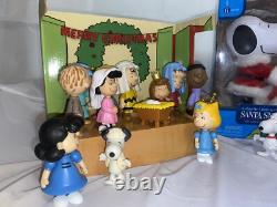 Figurines miniatures de la crèche de Noël de Charlie Brown Peanuts + chorale concert