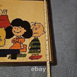 Gang vintage Peanuts Snoopy image de tapisserie finie encadrée 25 X 17