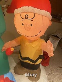 Gemmy 6' Charlie Brown et Snoopy avec arbre de Noël gonflable lumineux EUC.