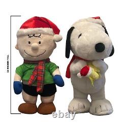 Grand Snoopy + Charlie Brown Accueil de Fête Peluche Noël Livraison Gratuite