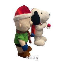 Grand Snoopy + Charlie Brown Accueil de Fête Peluche Noël Livraison Gratuite