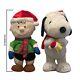 Grand Snoopy + Charlie Brown Accueil Des Fêtes Greeter Peluche Noël Livraison Gratuite