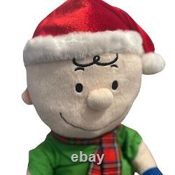 Grand Snoopy + Charlie Brown Accueillant en Peluche de Fête de Noël - Livraison Gratuite