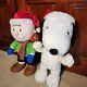 Grand Snoopy + Charlie Brown Saluant De Porche De Vacances Peluche De Noël Livraison Gratuite