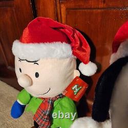 Grand Snoopy + Charlie Brown Saluant de Porche de Vacances Peluche de Noël Livraison Gratuite