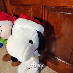 Grand Snoopy + Charlie Brown Saluant de Porche de Vacances Peluche de Noël Livraison Gratuite