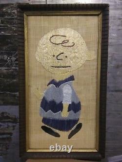 Grand Vintage Wall Picture Art Charlie Brown Lucy Snoopy Peanuts