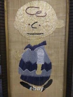 Grand Vintage Wall Picture Art Charlie Brown Lucy Snoopy Peanuts