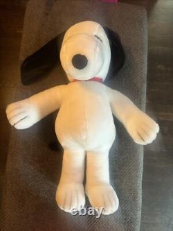 Grand peluche vintage Snoopy Peanuts avec collier