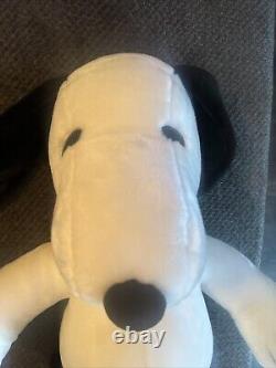 Grand peluche vintage Snoopy Peanuts avec collier