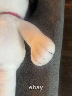 Grand peluche vintage Snoopy Peanuts avec collier